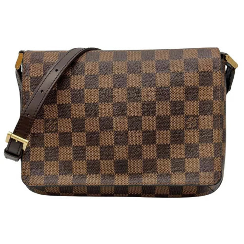 Louis Vuitton Musette Tango Short Strap Shoulder Bag Damier Ebene Brown